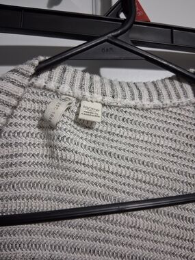 Cato Heathered Cream and Gray Knit Sweater